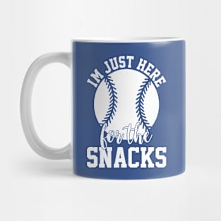 I'm Just Here for the Snacks Funny Baseball Softball Fans Mug